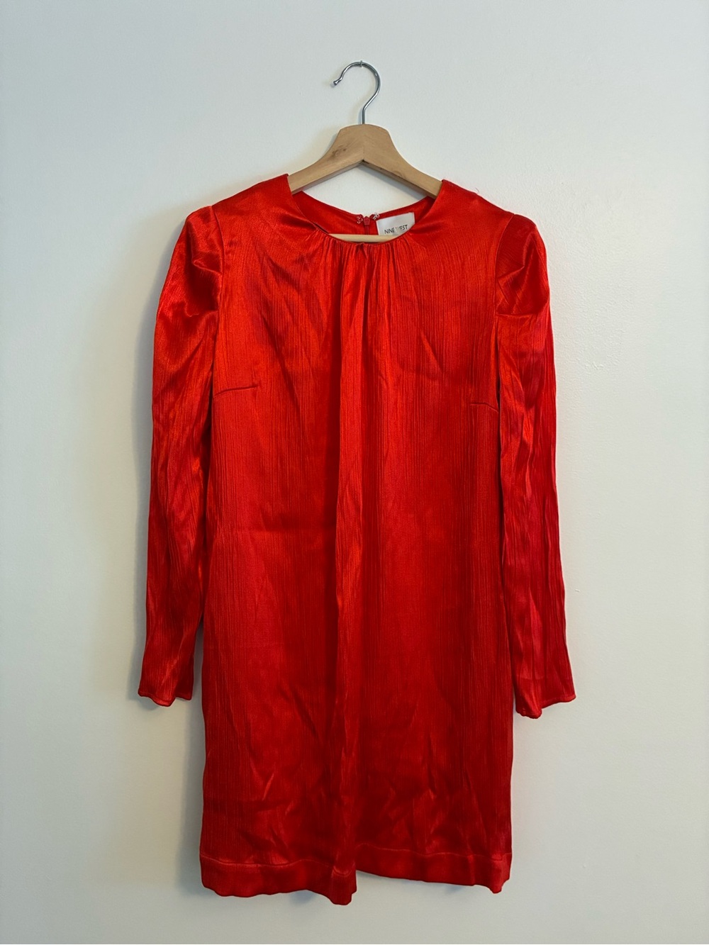 Nine West Red Long-Sleeve Shift Dress